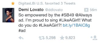 Demi Lovato Super Bowl Tweet